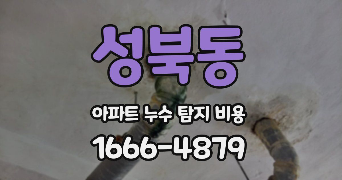 성북동 아파트 누수 탐지 비용