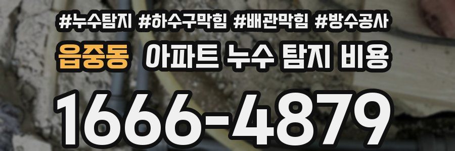 읍중동 아파트 누수 탐지 비용