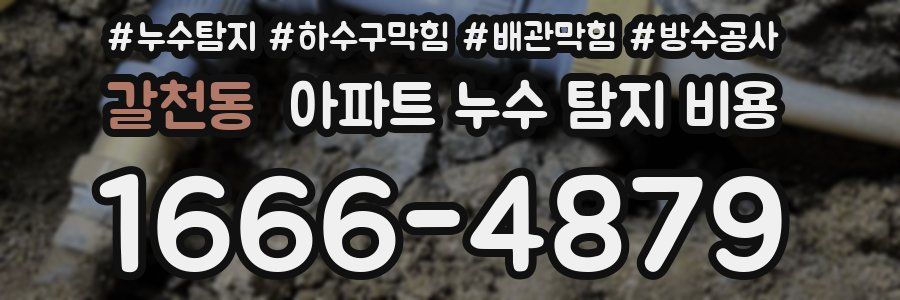 갈천동 아파트 누수 탐지 비용