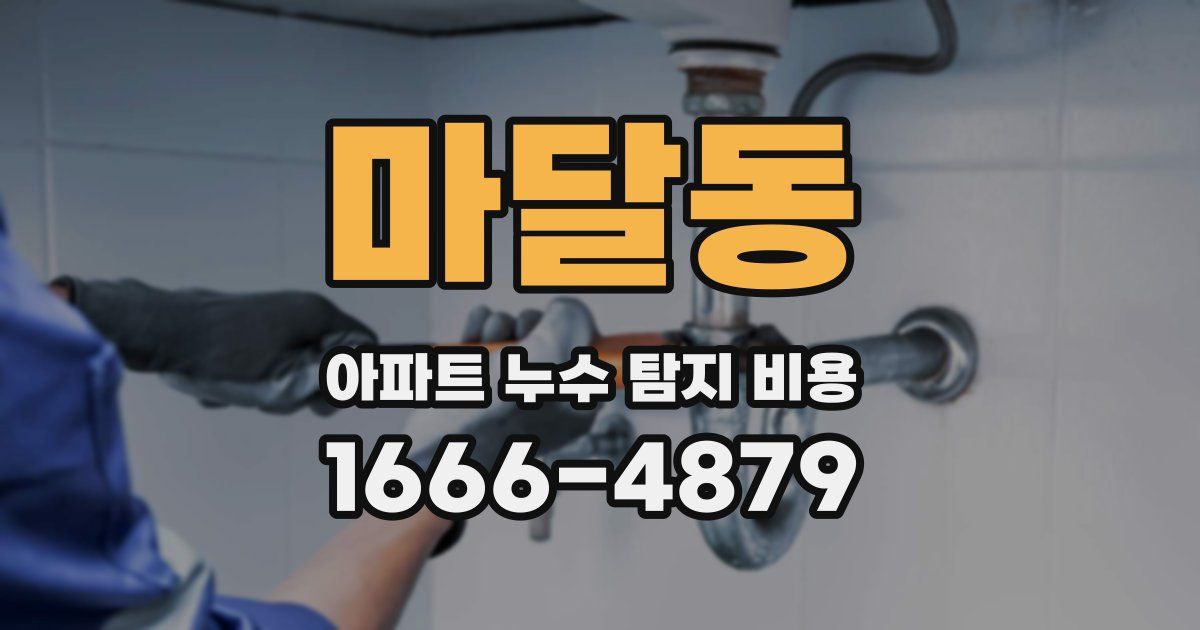 마달동 아파트 누수 탐지 비용