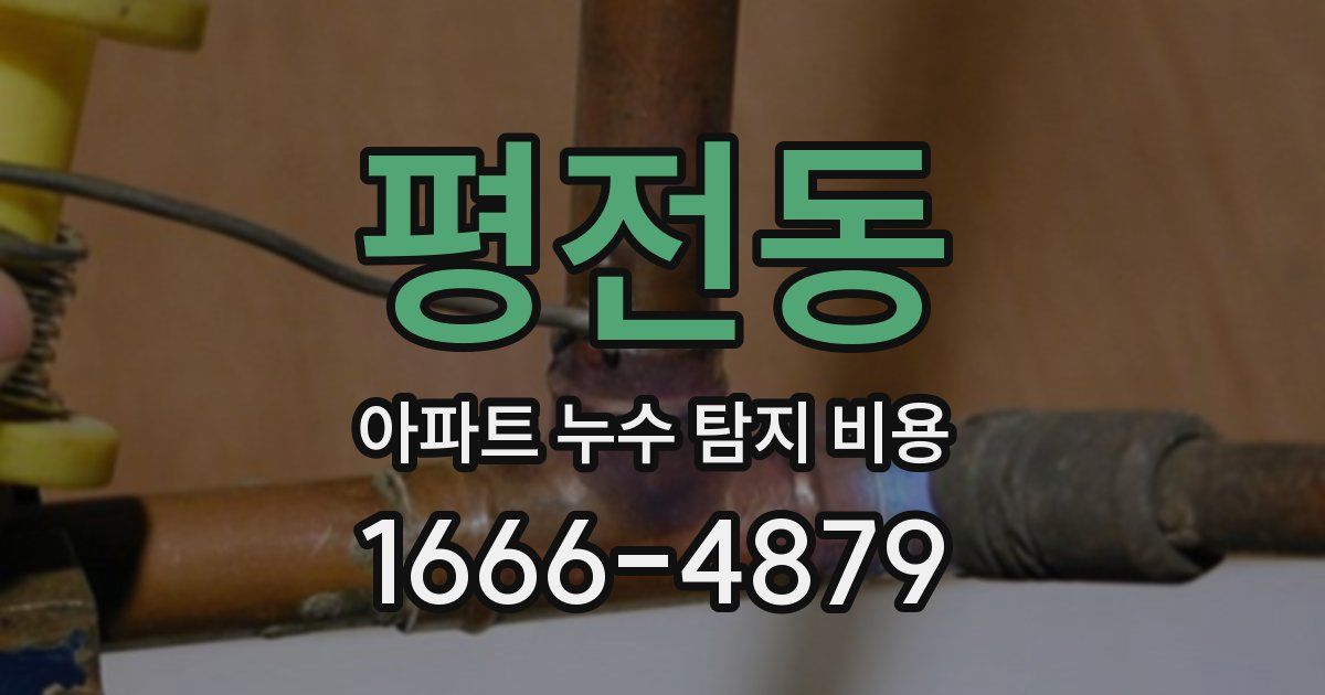 평전동 아파트 누수 탐지 비용
