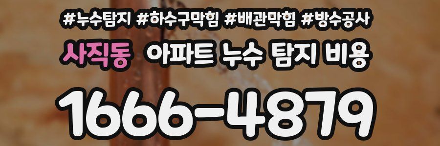 사직동 아파트 누수 탐지 비용
