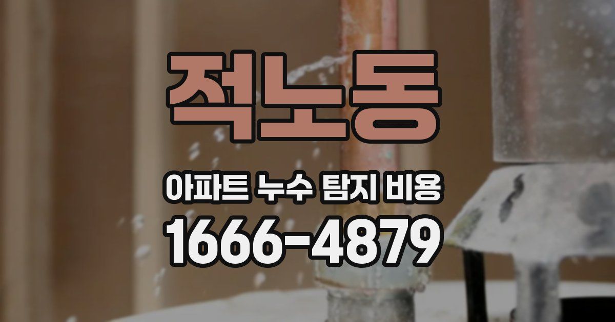 적노동 아파트 누수 탐지 비용