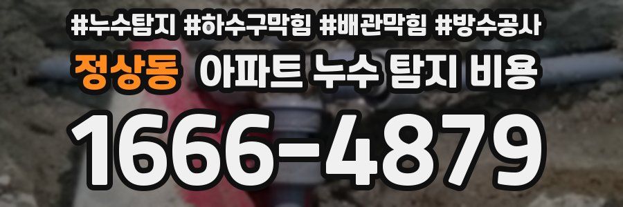 정상동 아파트 누수 탐지 비용