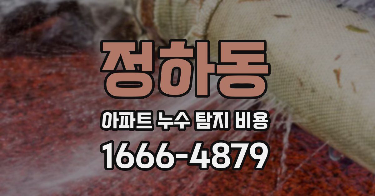 정하동 아파트 누수 탐지 비용