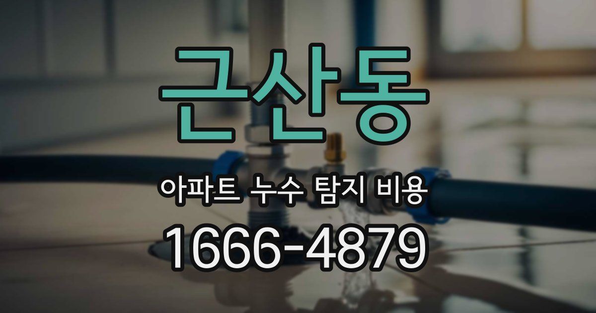 근산동 아파트 누수 탐지 비용