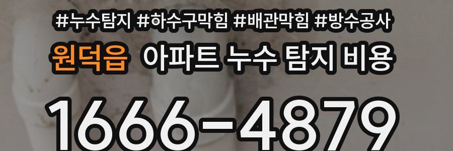 원덕읍 아파트 누수 탐지 비용