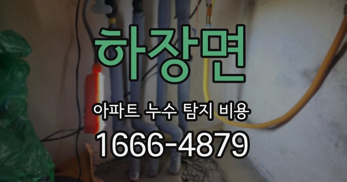 하장면 아파트 누수 탐지 비용