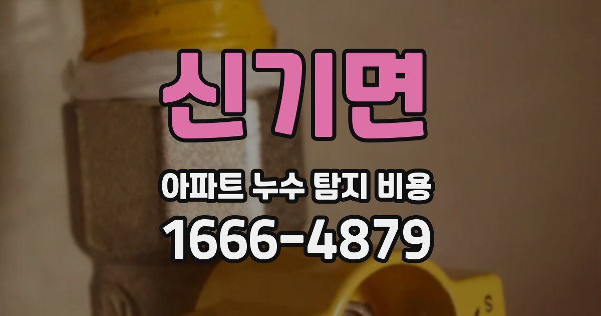 신기면 아파트 누수 탐지 비용