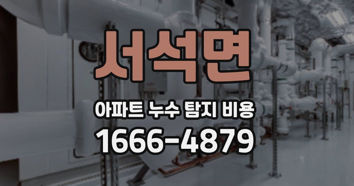 서석면 아파트 누수 탐지 비용