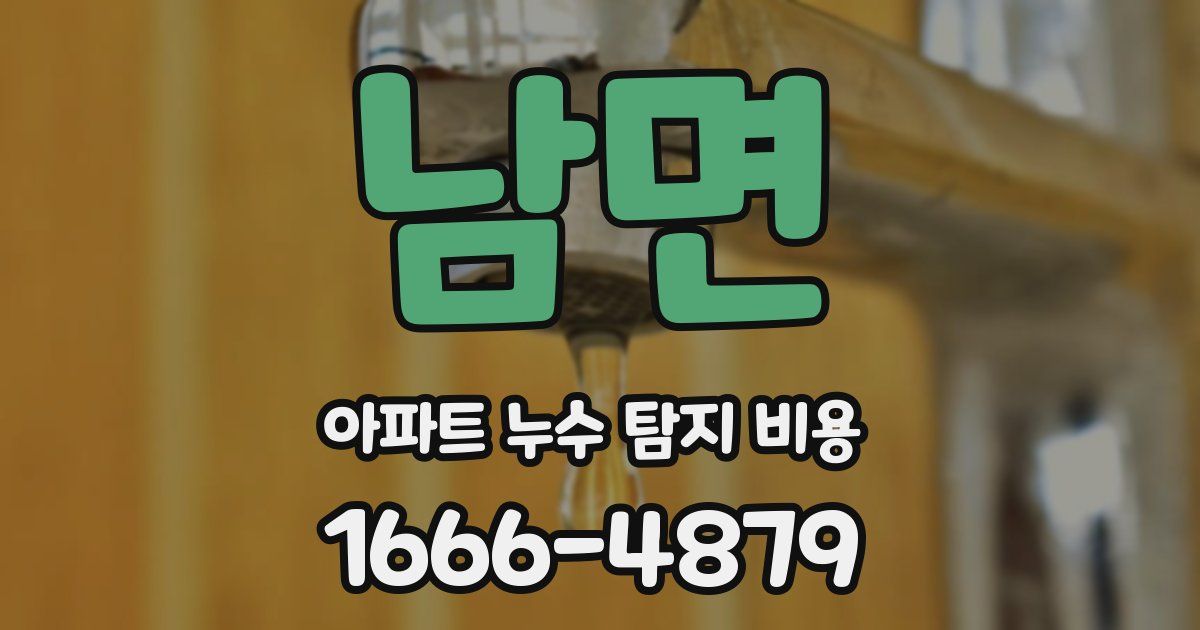 남면 아파트 누수 탐지 비용