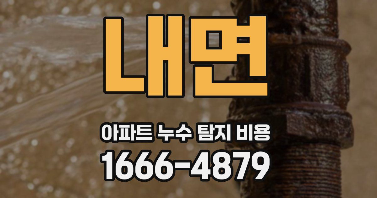 내면 아파트 누수 탐지 비용