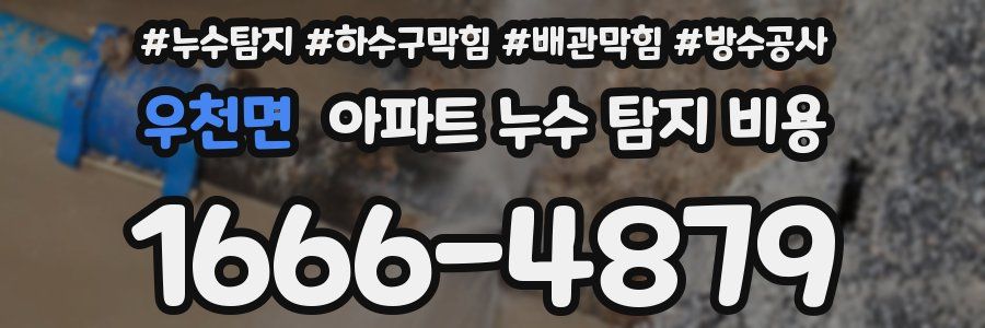 우천면 아파트 누수 탐지 비용