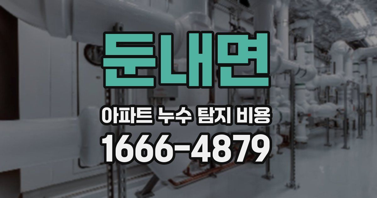 둔내면 아파트 누수 탐지 비용