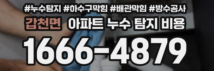 갑천면 아파트 누수 탐지 비용