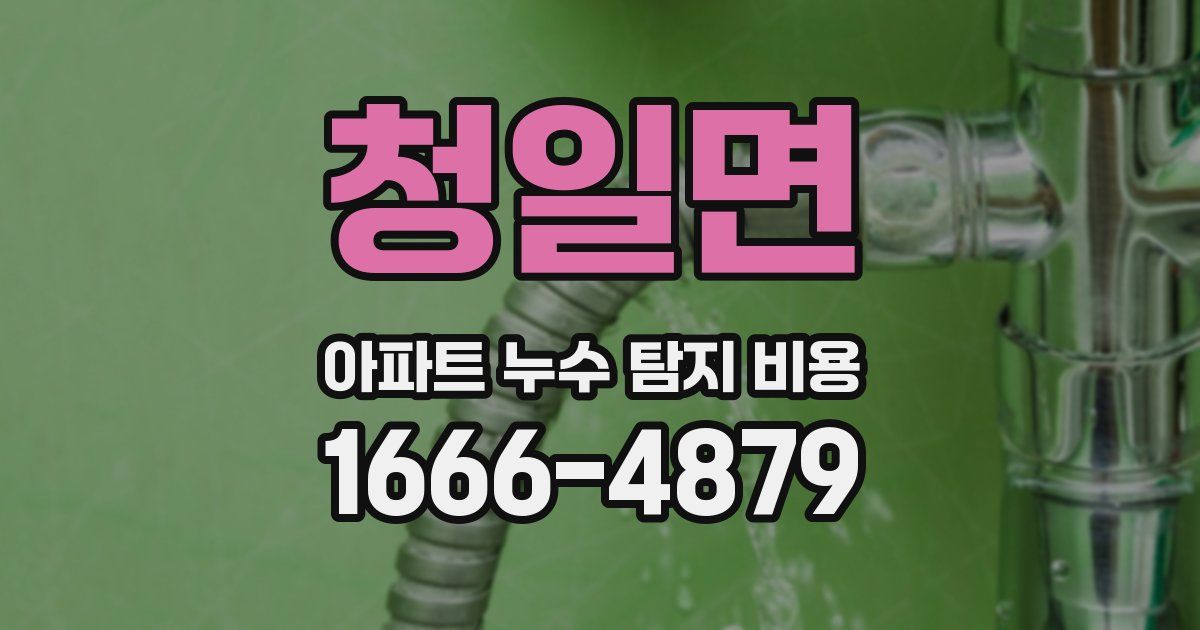 청일면 아파트 누수 탐지 비용