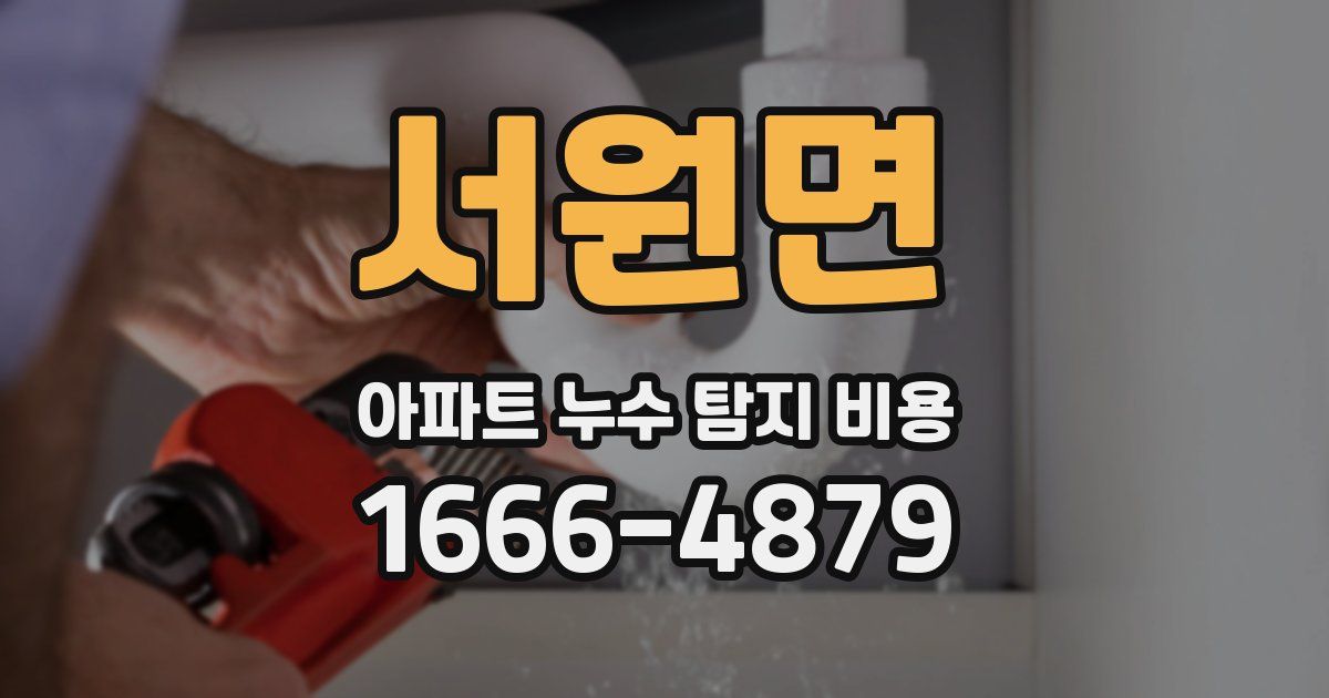 서원면 아파트 누수 탐지 비용
