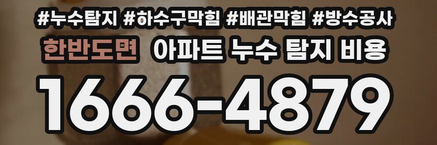 한반도면 아파트 누수 탐지 비용