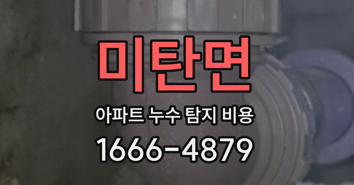 미탄면 아파트 누수 탐지 비용