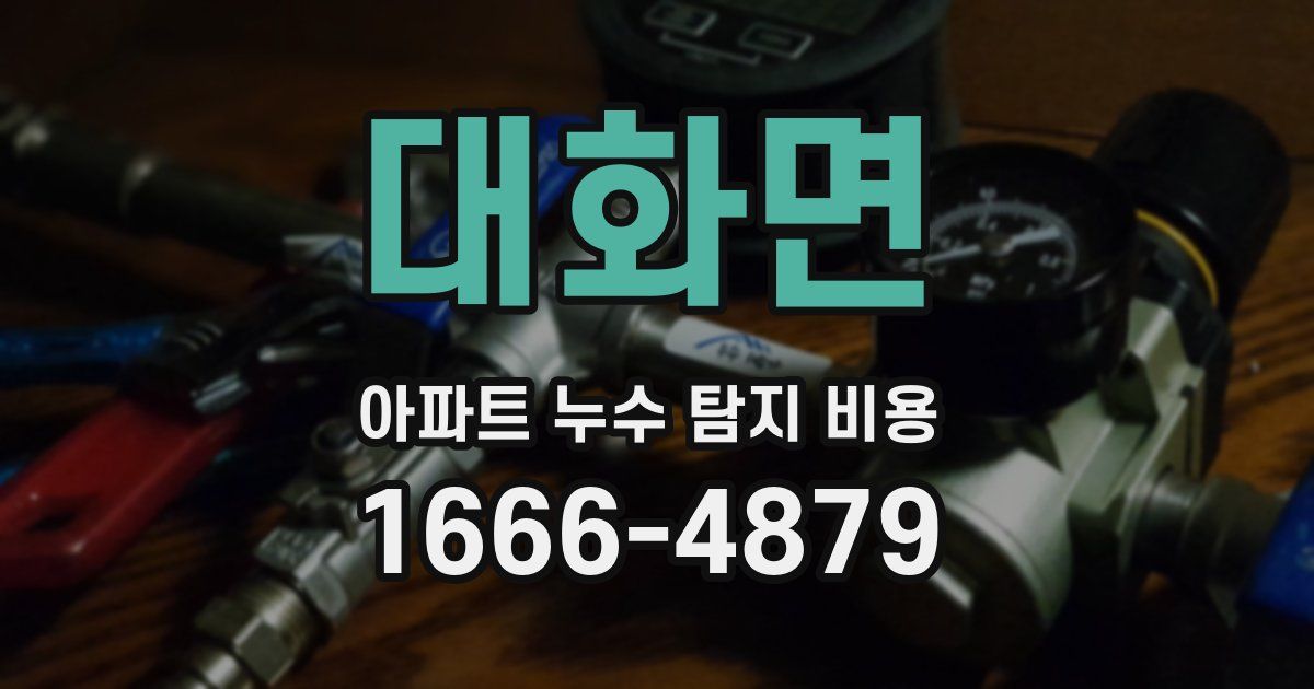 대화면 아파트 누수 탐지 비용