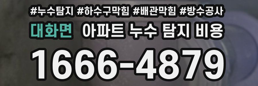 대화면 아파트 누수 탐지 비용