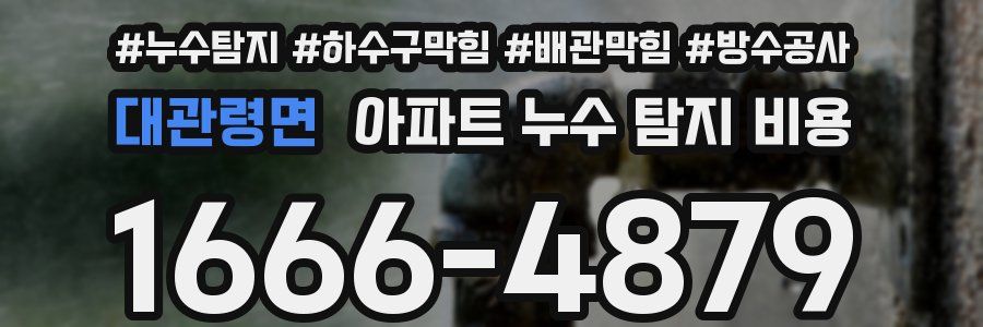 대관령면 아파트 누수 탐지 비용