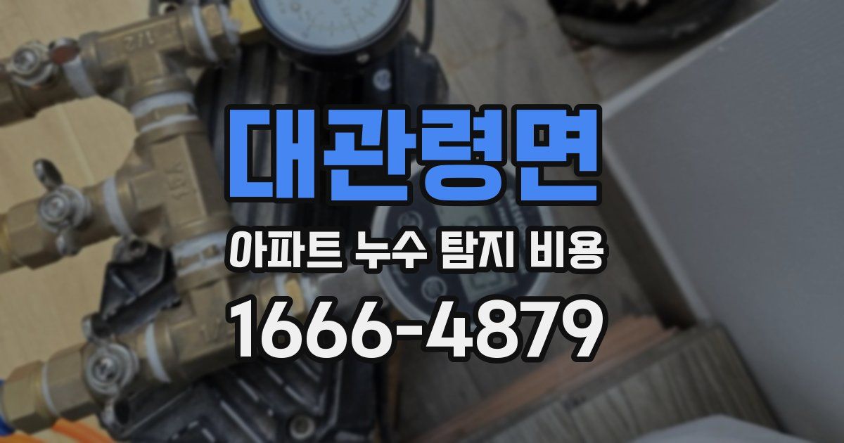 대관령면 아파트 누수 탐지 비용