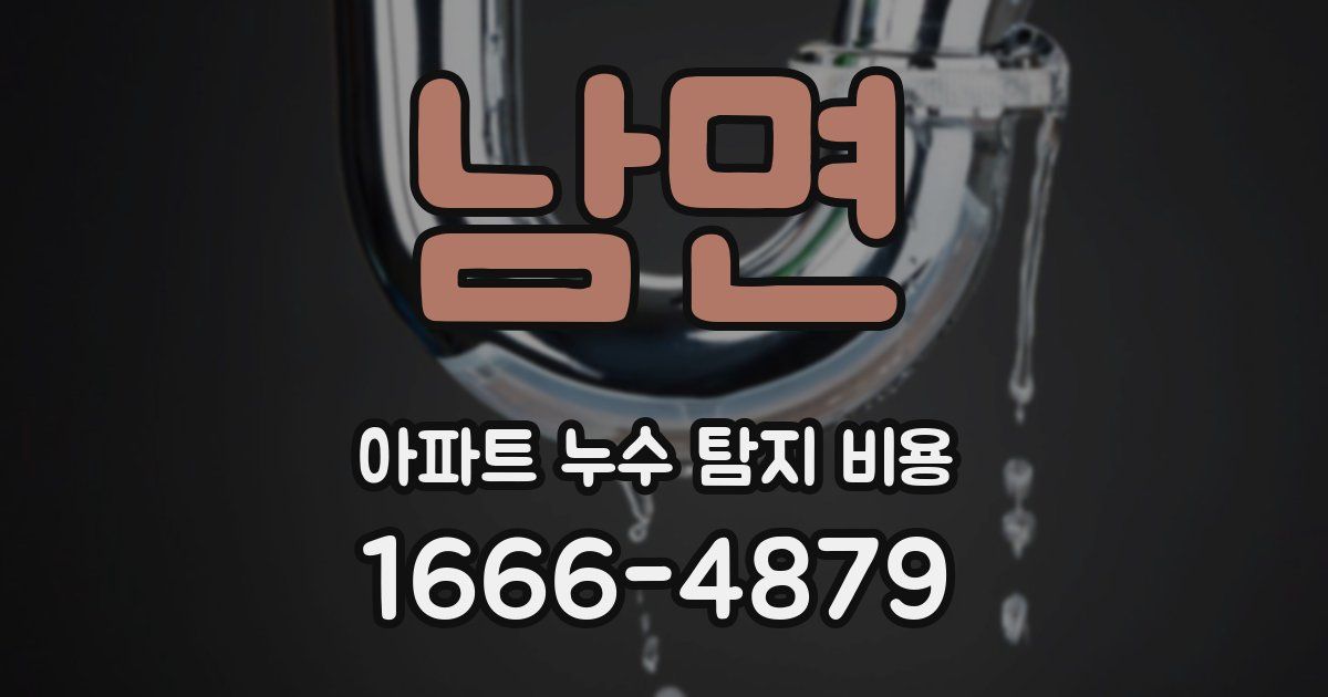 남면 아파트 누수 탐지 비용