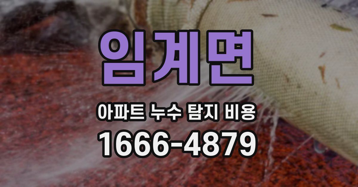 임계면 아파트 누수 탐지 비용