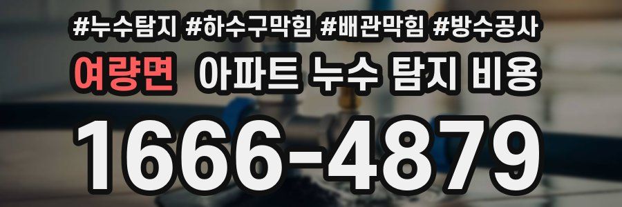 여량면 아파트 누수 탐지 비용