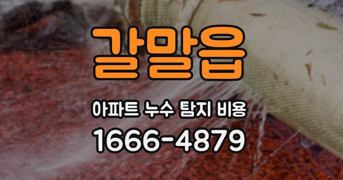 갈말읍 아파트 누수 탐지 비용