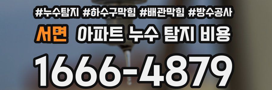 서면 아파트 누수 탐지 비용