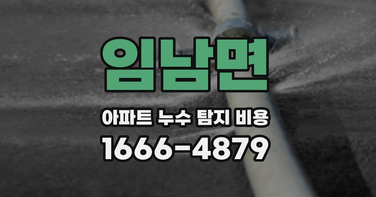 임남면 아파트 누수 탐지 비용