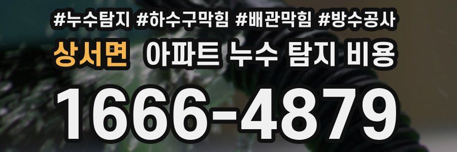 상서면 아파트 누수 탐지 비용