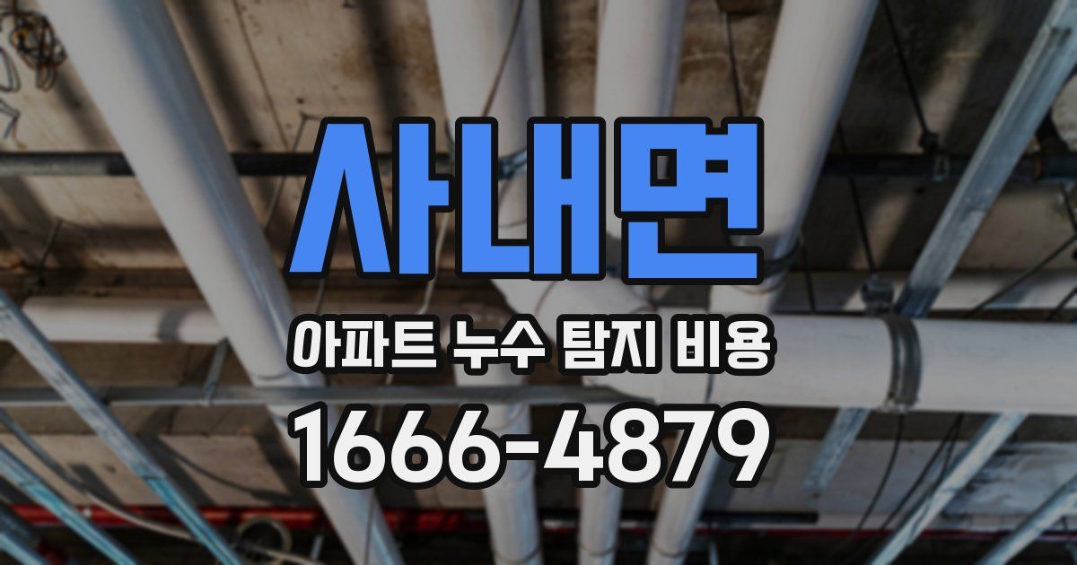 사내면 아파트 누수 탐지 비용