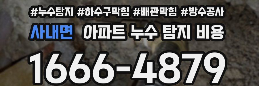 사내면 아파트 누수 탐지 비용