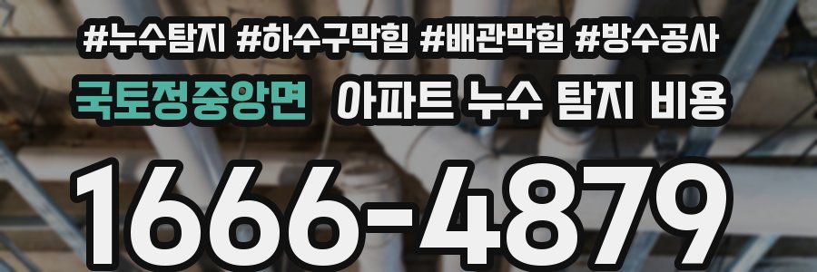 국토정중앙면 아파트 누수 탐지 비용