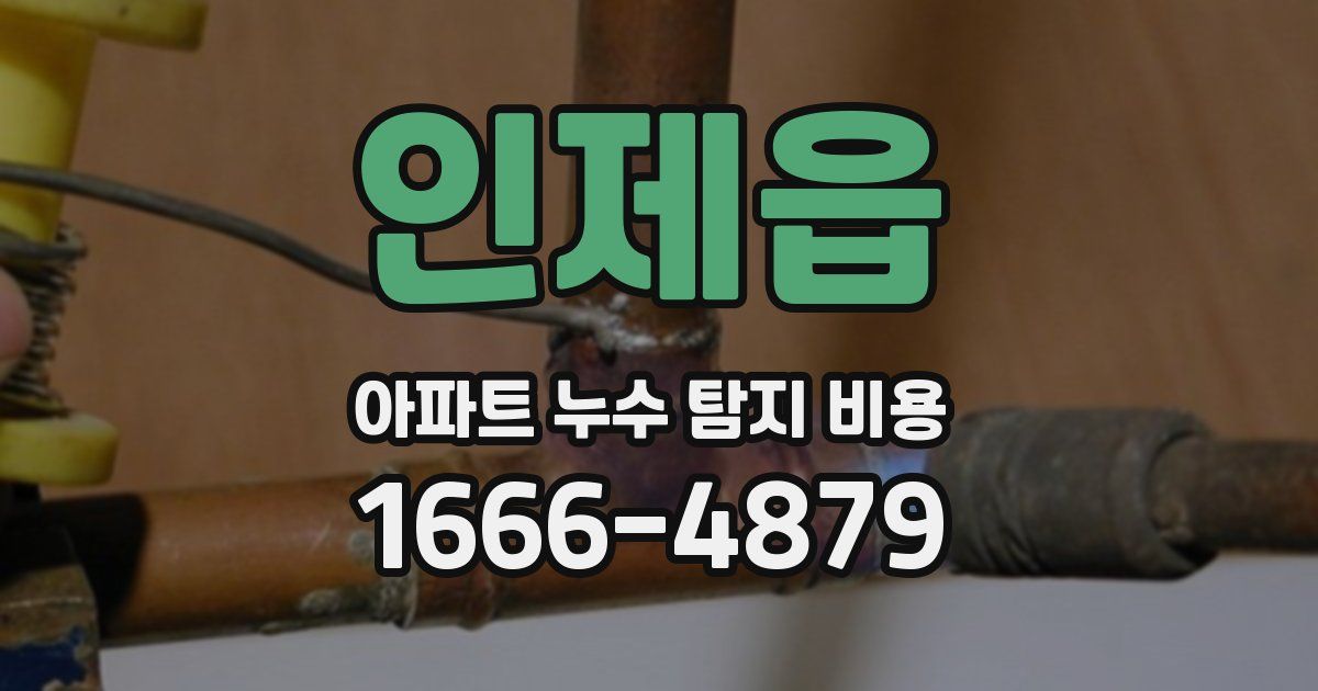 인제읍 아파트 누수 탐지 비용