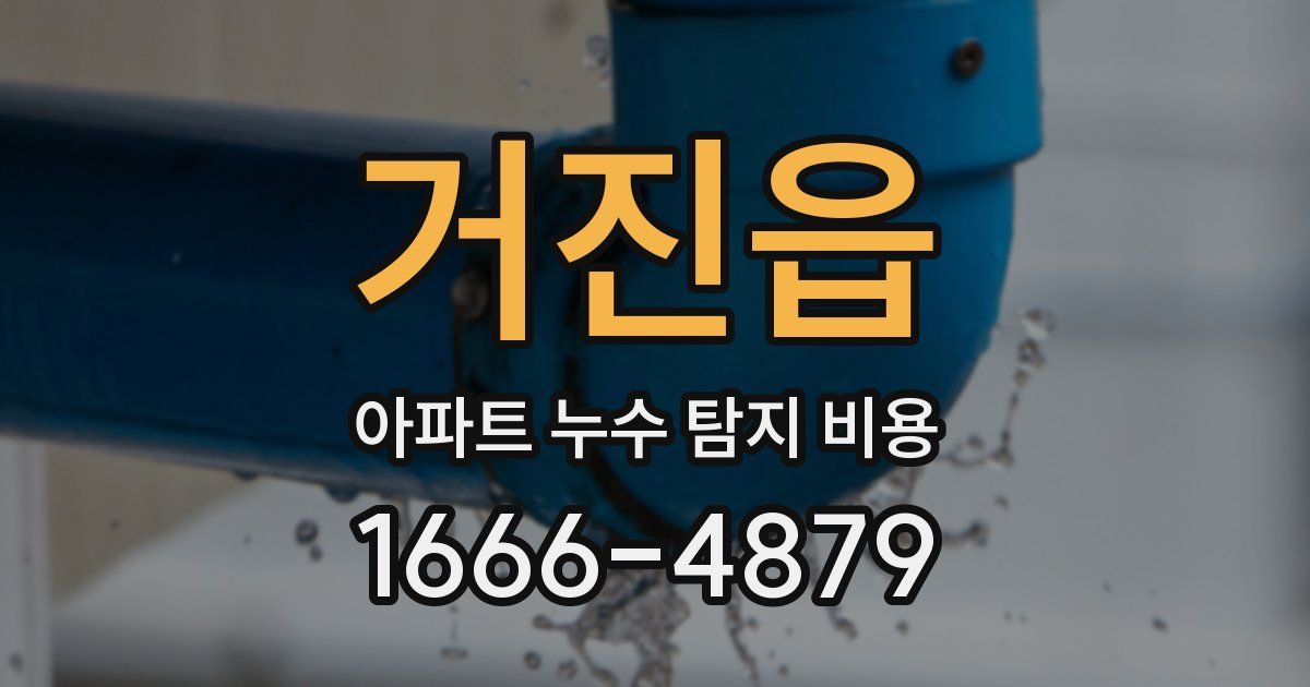 거진읍 아파트 누수 탐지 비용