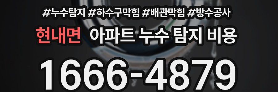 현내면 아파트 누수 탐지 비용