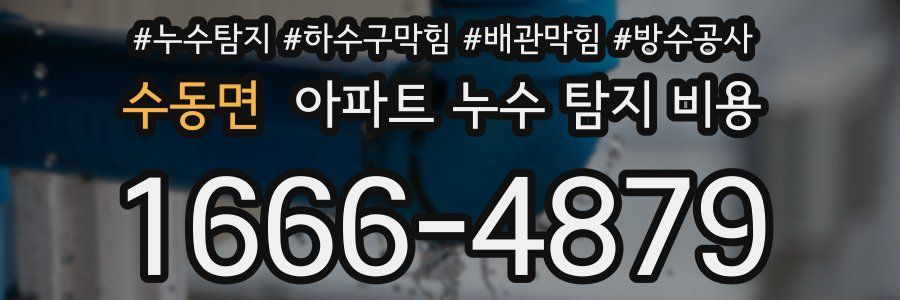 수동면 아파트 누수 탐지 비용