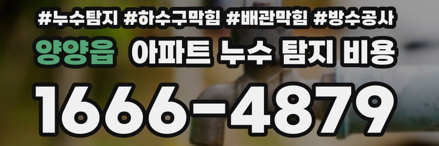 양양읍 아파트 누수 탐지 비용