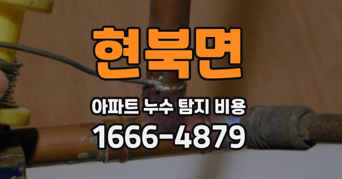 현북면 아파트 누수 탐지 비용