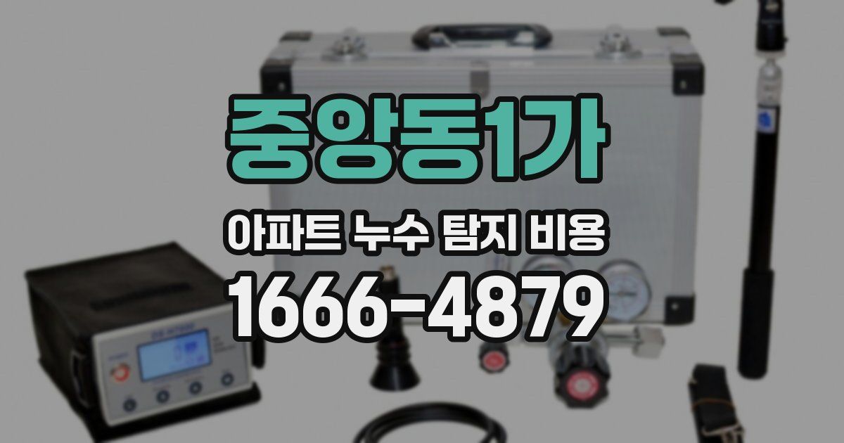 중앙동1가 아파트 누수 탐지 비용
