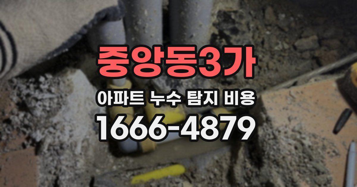 중앙동3가 아파트 누수 탐지 비용