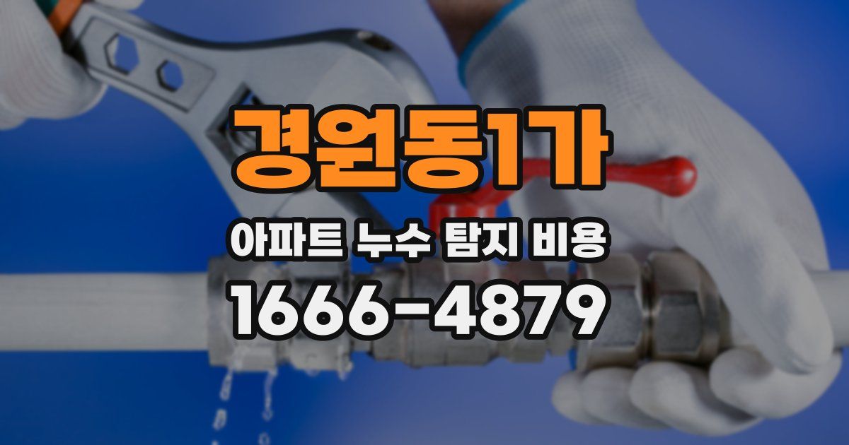 경원동1가 아파트 누수 탐지 비용