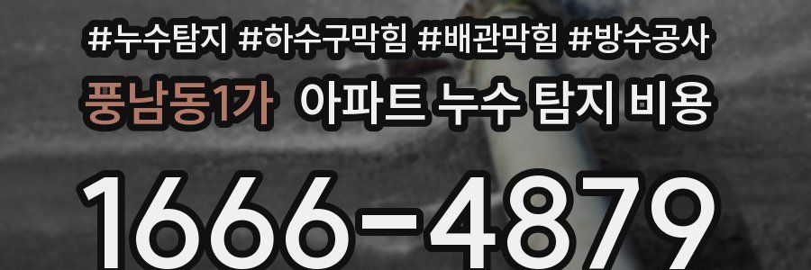 풍남동1가 아파트 누수 탐지 비용
