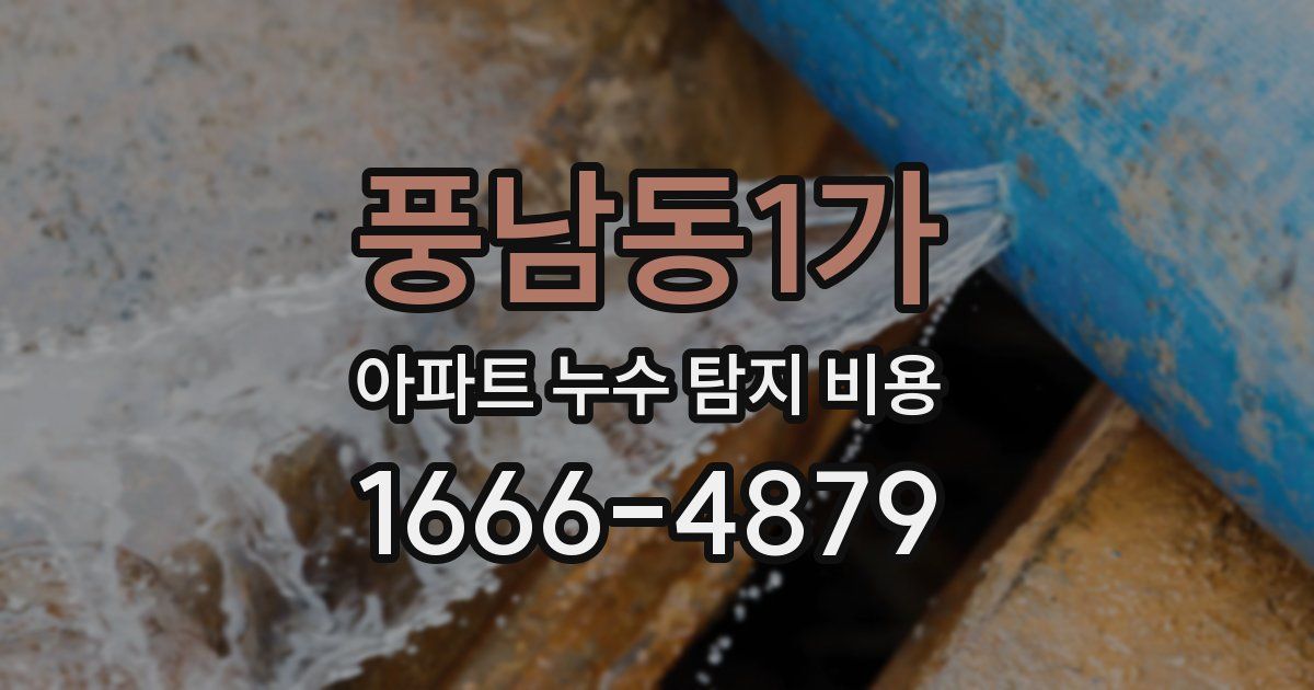 풍남동1가 아파트 누수 탐지 비용
