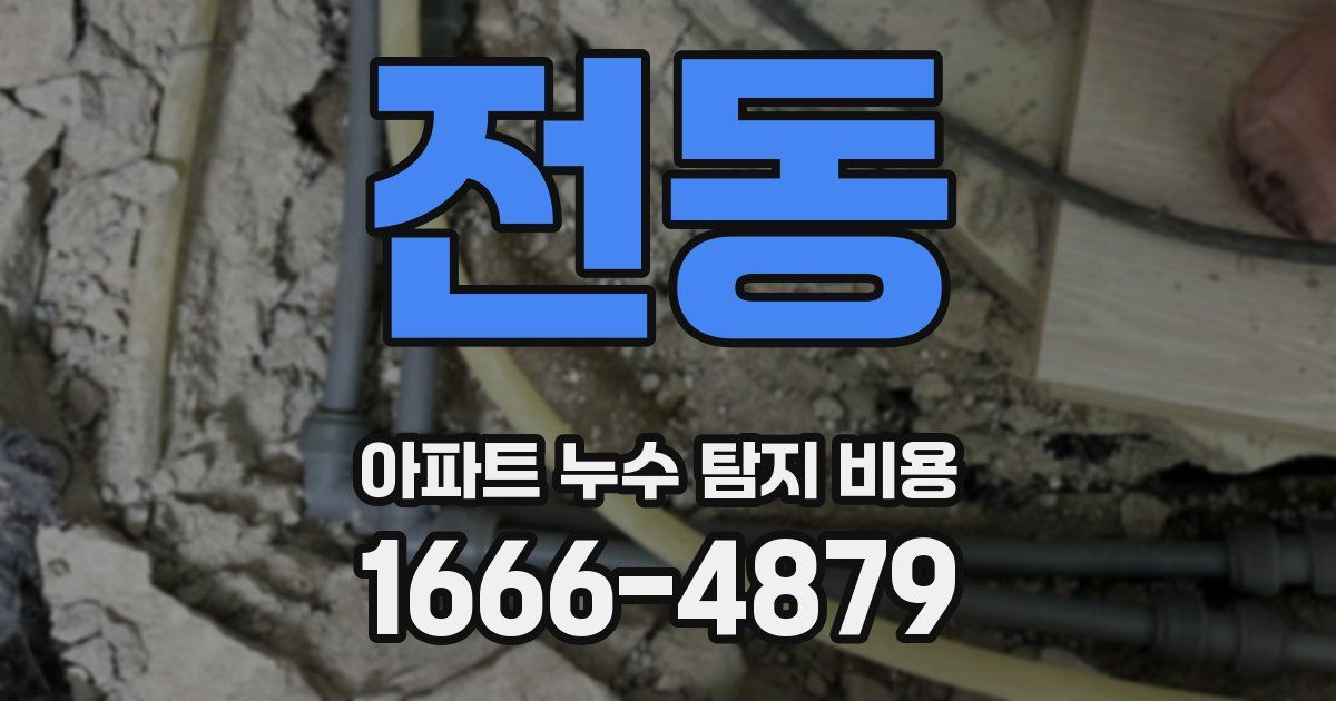 전동 아파트 누수 탐지 비용