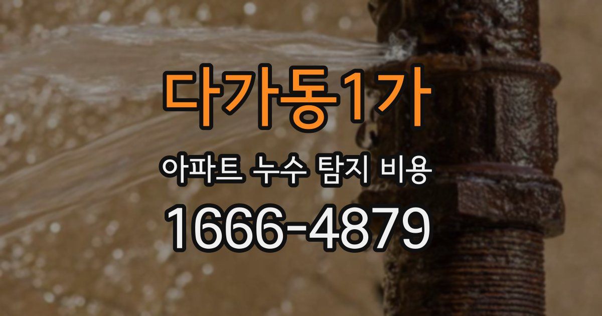 다가동1가 아파트 누수 탐지 비용
